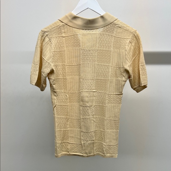 NWT Sandro Cream Pointelle Button-Up Shirt - Picture 8 of 8